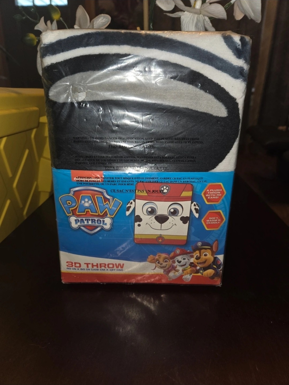 PAW Patrol 3D Throw Blanket - Black & White Zebra Print BRAND NEW